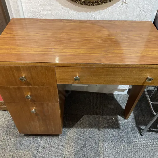 Mid Century Desk together with Stool & Mahogany Single Chair
