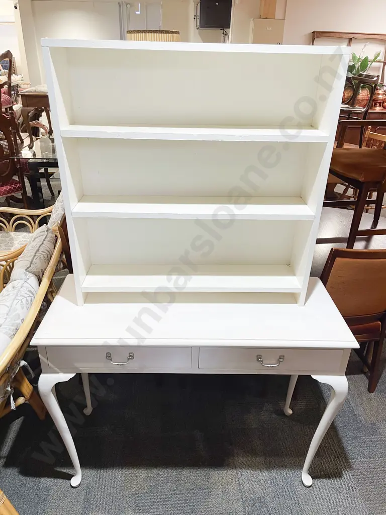 White Painted Dressing Table together with Bookcase Image 1++