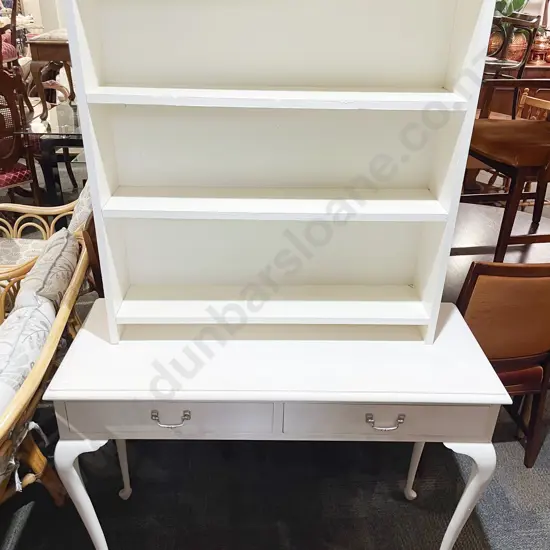 White Painted Dressing Table together with Bookcase