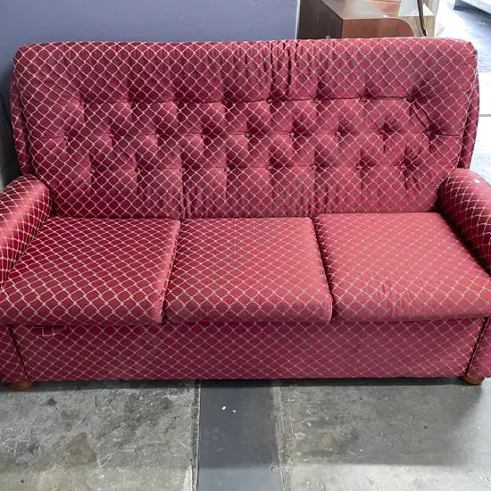 Modern Upholstered Button Back Three Seater Sofa