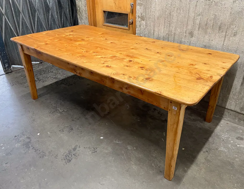 Victorian Style Baltic Pine Farmhouse Table with Drawer to Each End Image 1++