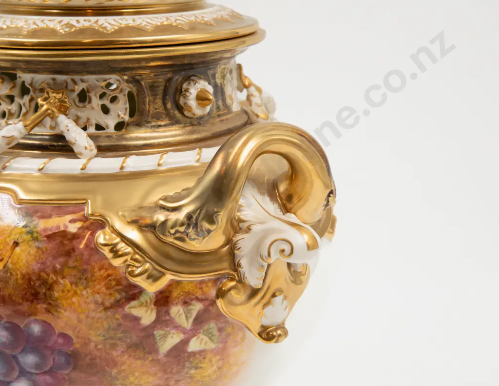 Large & Impressive Royal Worcester Urn & Cover Image 1++