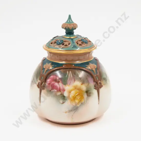 Royal Worcester Posy Vase & Cover