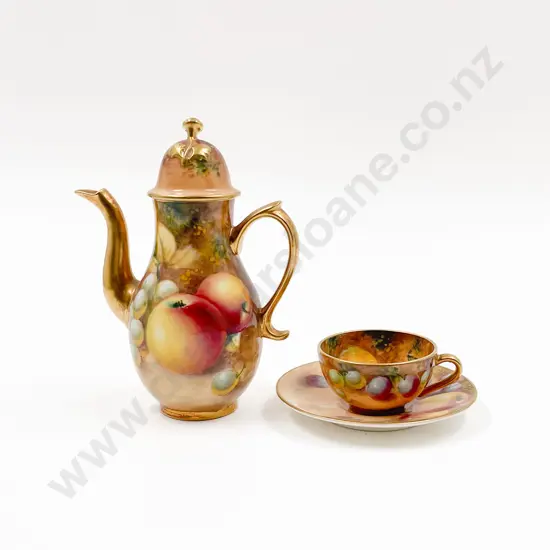 Royal Worcester Miniature Coffee Pot & Cup & Saucer