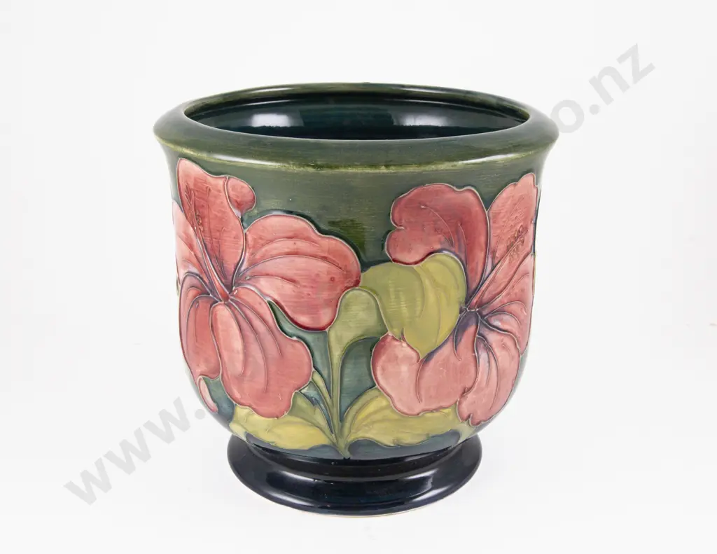 Moorcroft Hibiscus Pattern Planter Image 1++