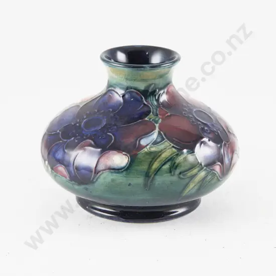 Moorcroft Squat Circular Anemone Pattern Vase
