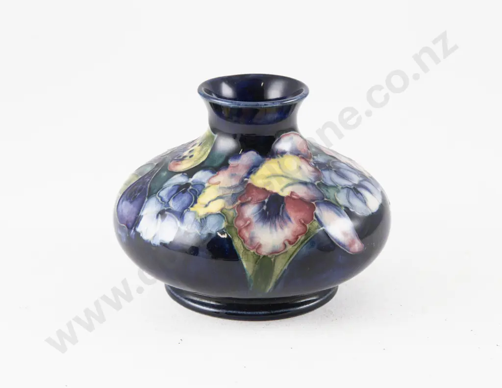 Moorcroft Squat Circular Orchid Pattern Vase Image 1++