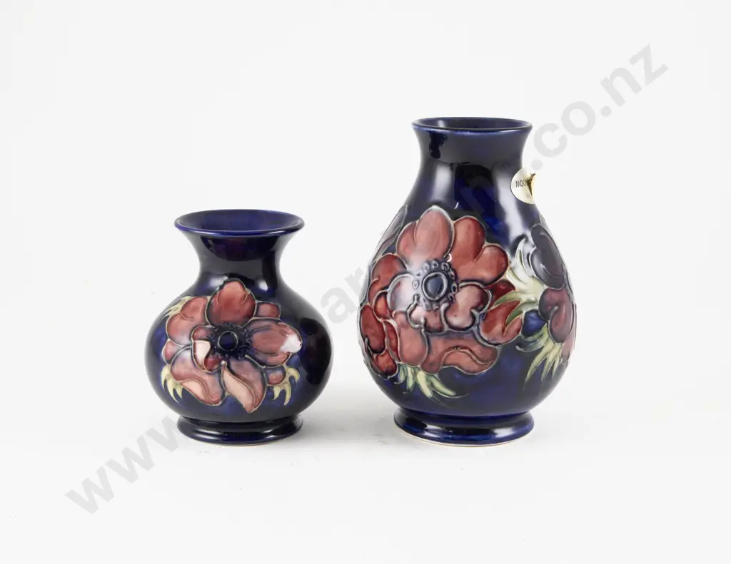 Two Moorcroft Anemone Pattern Vases Image 1++