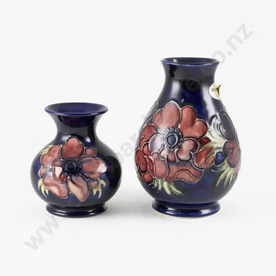 Two Moorcroft Anemone Pattern Vases