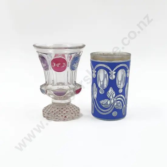 Two C19th Bohemian Flash Cut Goblets