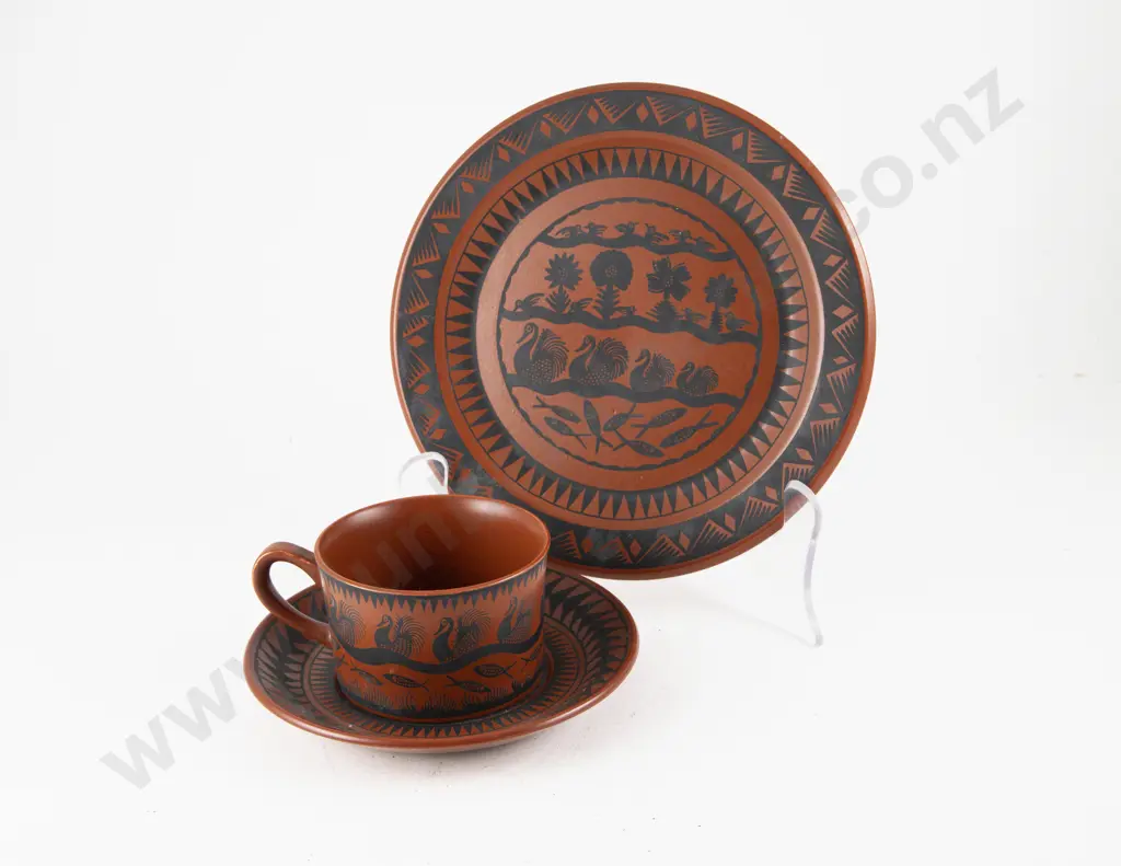 Scottie Wilson for Royal Worcester Cup Saucer & Plate Image 1++