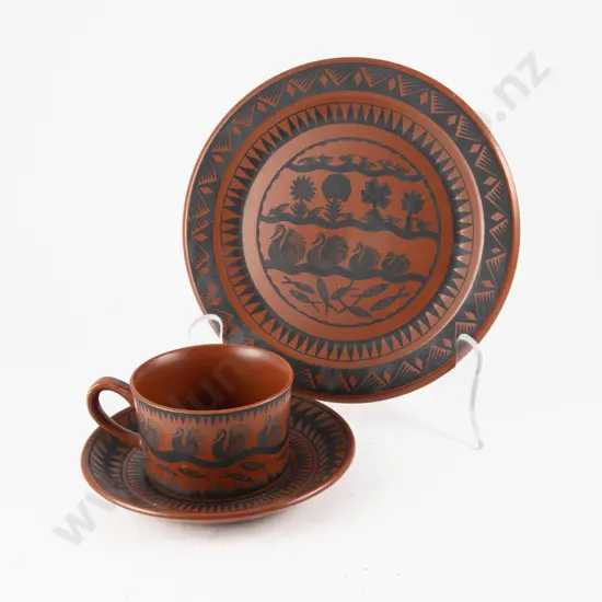 Scottie Wilson for Royal Worcester Cup Saucer & Plate