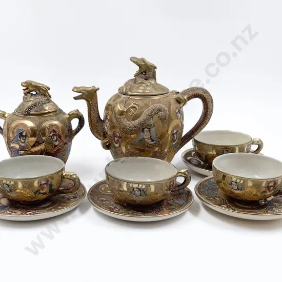 Mid C20th Japanese Satsuma Part Tea Set