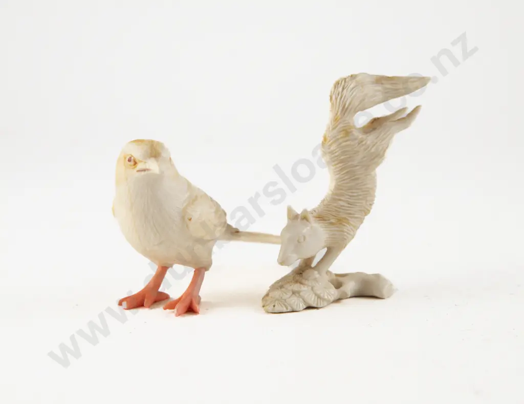 Carved Ivory Bird and Leaping Squirrel Image 1++