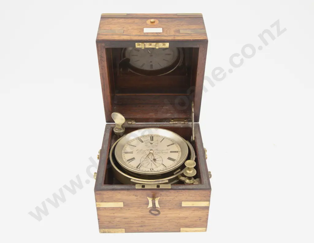 C19th Two Day Marine Chronometer No 445 by Melling & Co Ltd Liverpool Image 1++