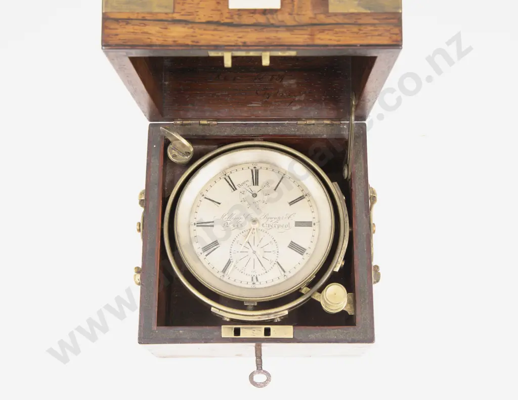 C19th Two Day Marine Chronometer No 445 by Melling & Co Ltd Liverpool Image 1++