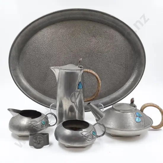 Tudric Pewter For Libertys 5 Piece Teaset