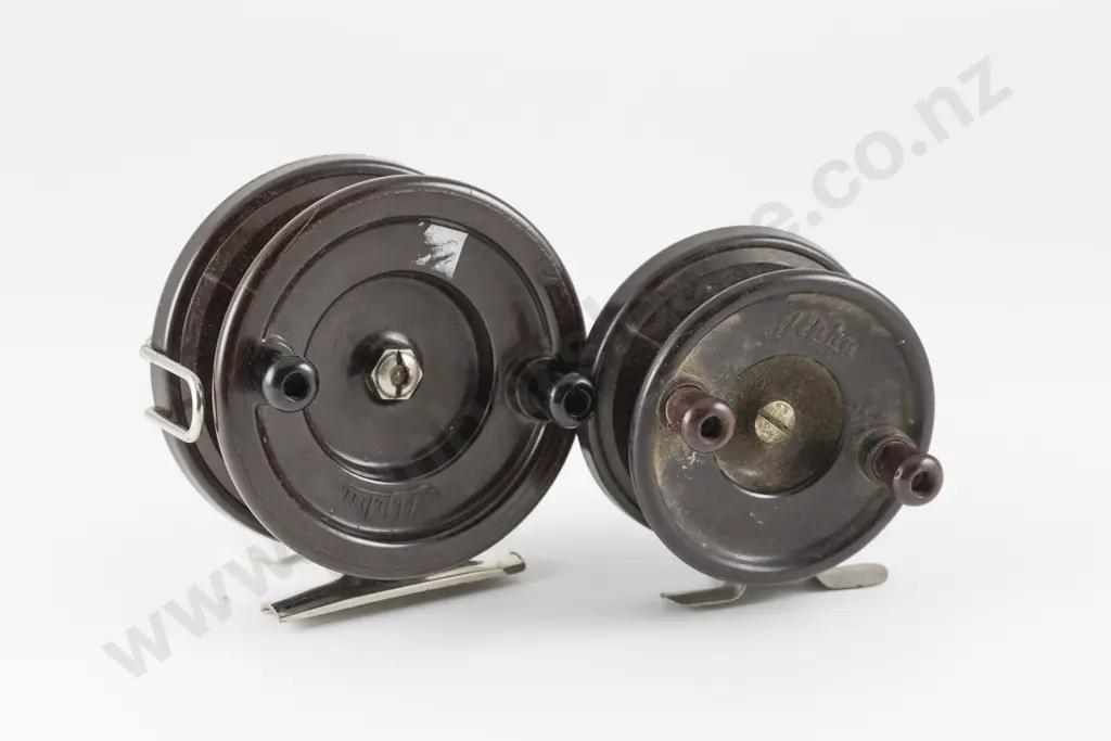 2 Vintage "Alpha" Brown Bakelite Reels Image 1++