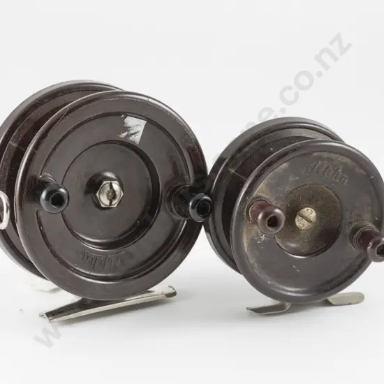 2 Vintage "Alpha" Brown Bakelite Reels