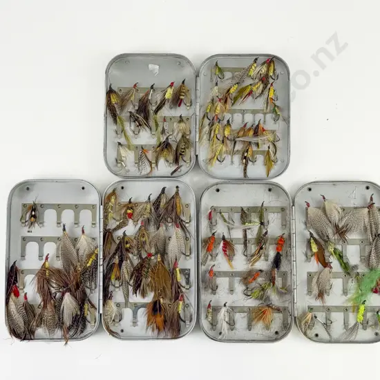 Three Vintage Wheatley Silmalloy Fly Tins