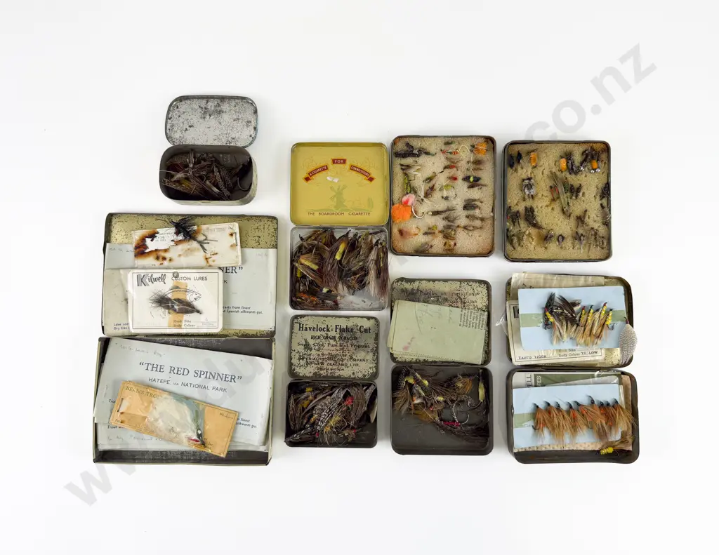 Eight Vintage Cigarette & Tobacco Tins With Assorted Flies Image 1++
