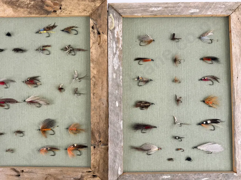 Three Small Framed Displays Of Vintage Fishing Flies Image 1++