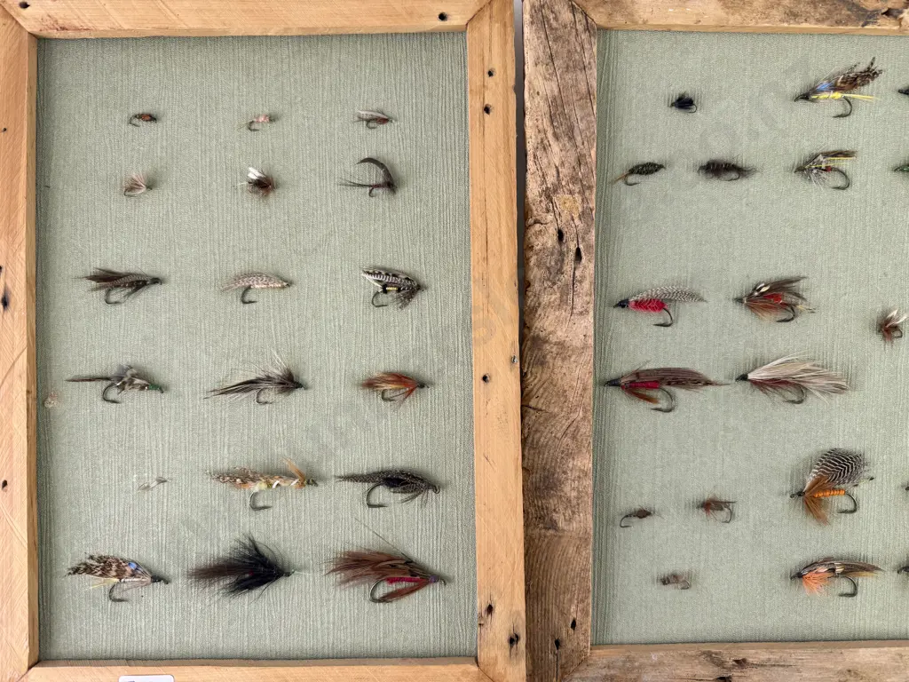 Three Small Framed Displays Of Vintage Fishing Flies Image 1++