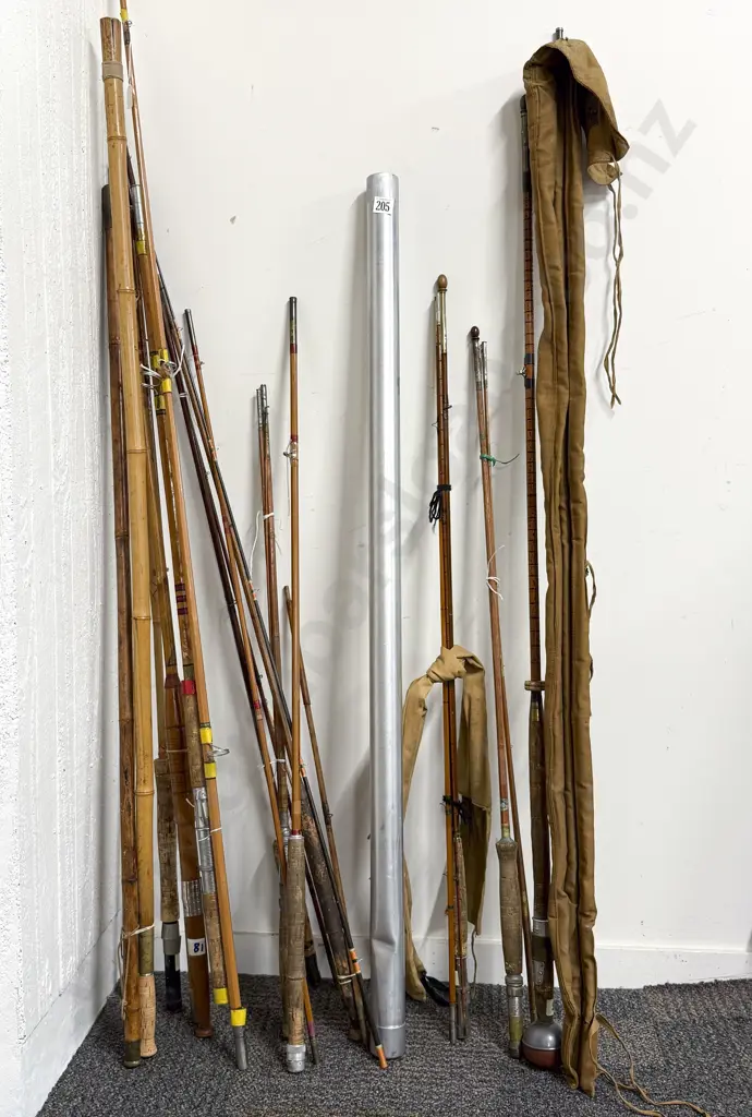 Nine Various Vintage Fishing Rods Image 1++