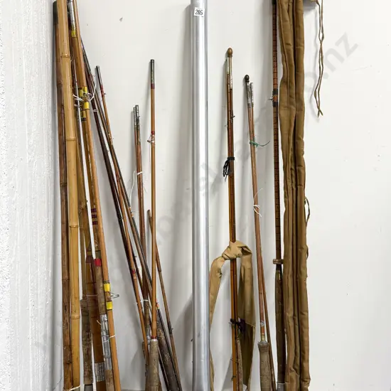 Nine Various Vintage Fishing Rods