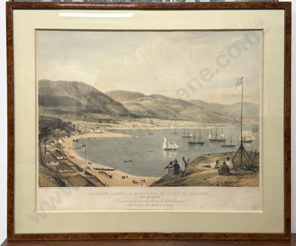 Printed By C Hullmandel Lithograph T Allom after Charles Heaphy Four NZ Scenes Image 1++
