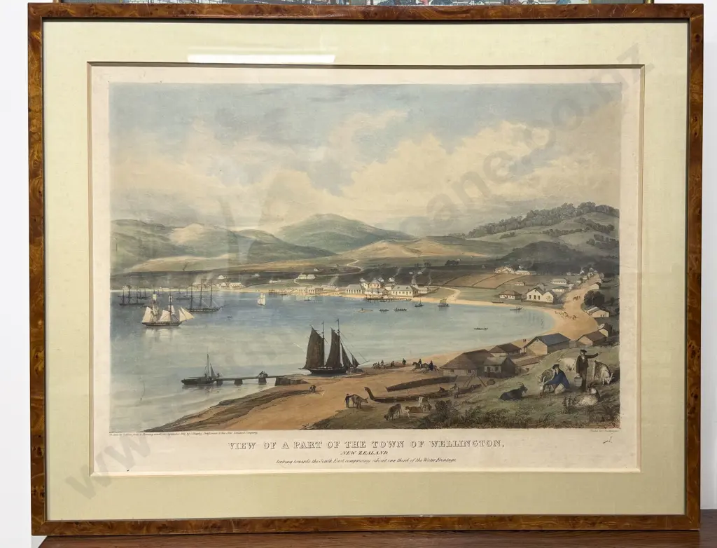 Printed By C Hullmandel Lithograph T Allom after Charles Heaphy Four NZ Scenes Image 1++