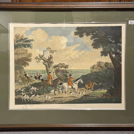 Pair C19th Hunting Scene Hand Coloured Plates III and IV