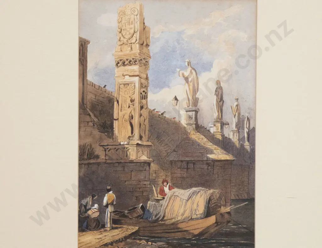 Pair Unsigned C19th Grand Tour Period Watercolours Image 1++