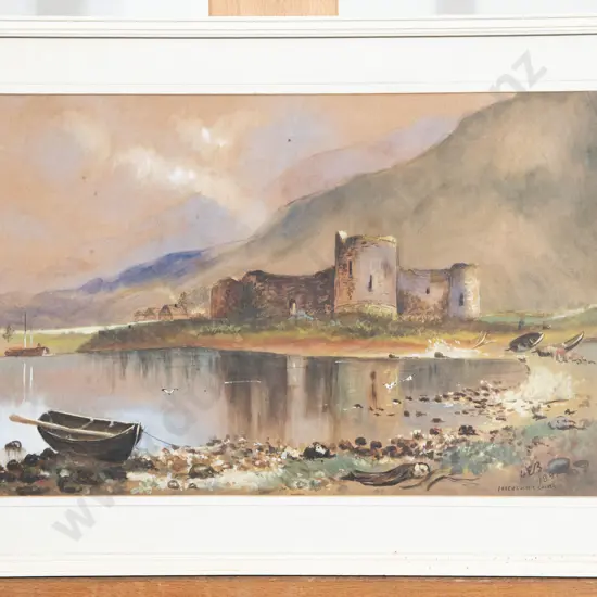 Initialled H E B Watercolour Inverlochie Castle After Horatio McCulloch