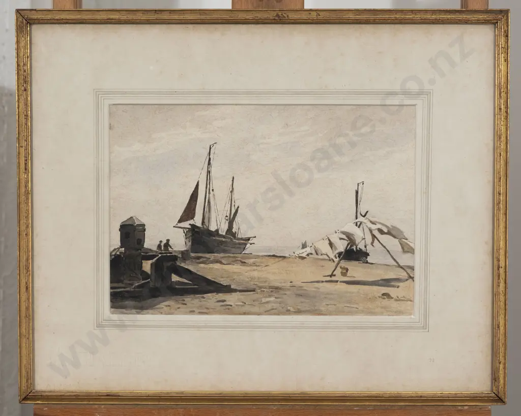 Berenger Benger (1868 - 1935) English Pair Harbour Scene Watercolours Image 1++