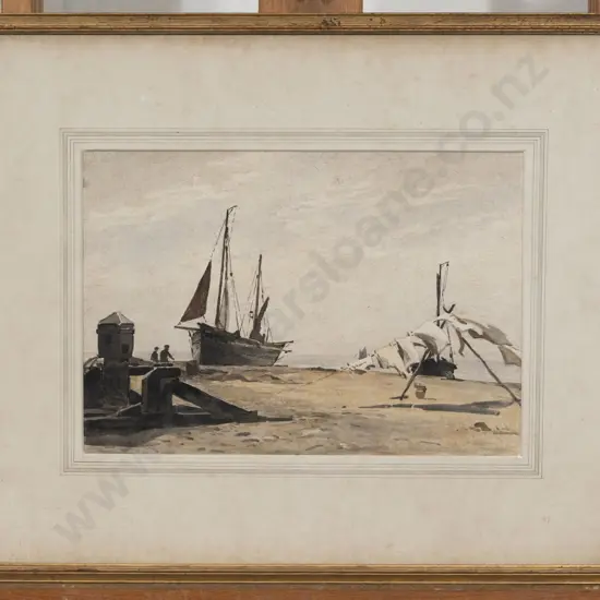 Berenger Benger (1868 - 1935) English Pair Harbour Scene Watercolours