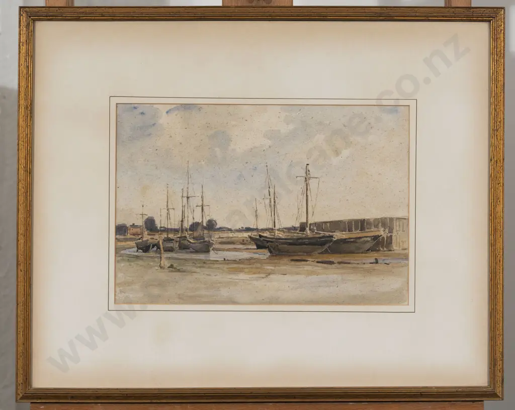 Berenger Benger (1868 - 1935) English Pair Harbour View Watercolours Image 1++