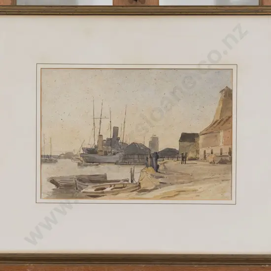 Berenger Benger (1868 - 1935) English Pair Harbour View Watercolours