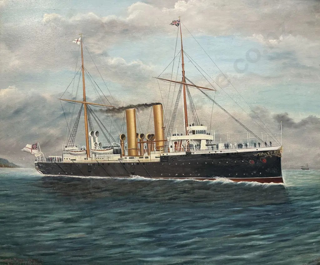 Frank Barnes (1859 - 1941) - H.M.S. Royal Arthur - New Flag Ship - Australian Station Image 1++