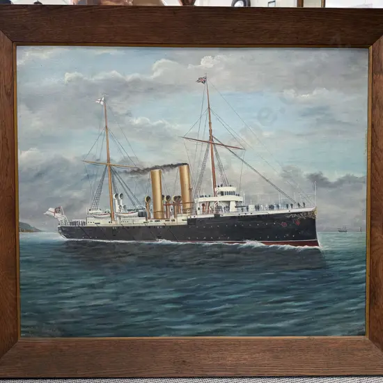 Frank Barnes (1859 - 1941) - H.M.S. Royal Arthur - New Flag Ship - Australian Station