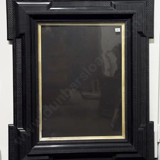 Mid C19th Victorian Ebonised Ornately Machine Carved Picture Frame