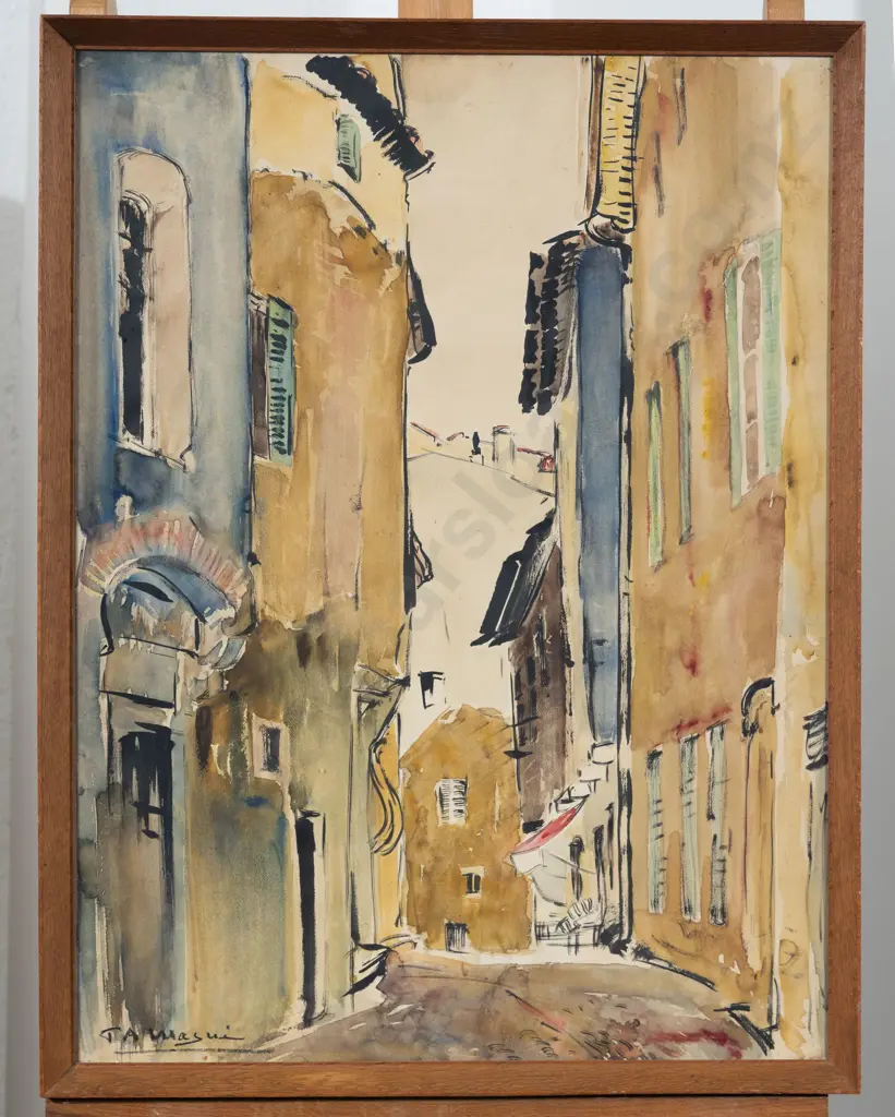 Paul Auguste Masui (Belgian 1888-1981) A French Street Scene Image 1++