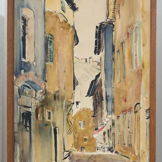 Paul Auguste Masui (Belgian 1888-1981) A French Street Scene