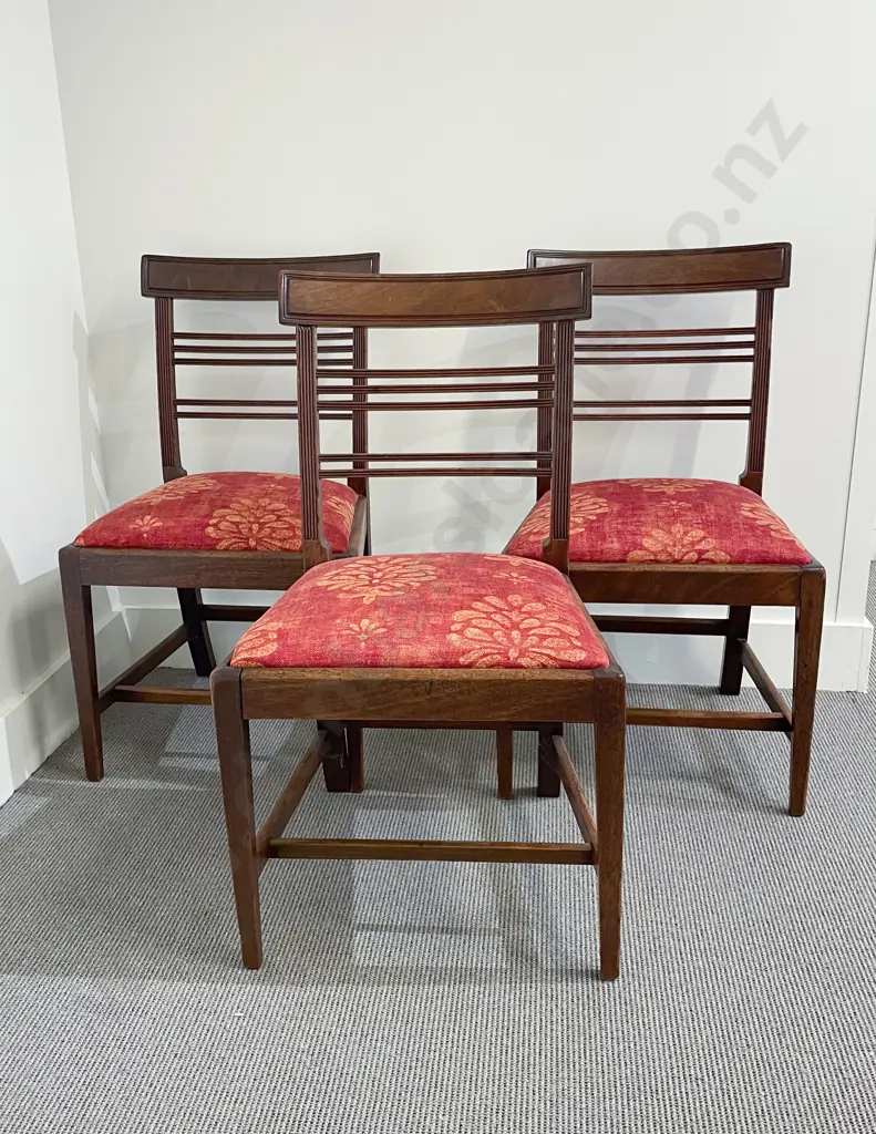 Set of Three Geo III Mahogany Dining Chairs Image 1++