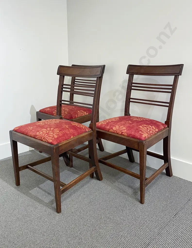Set of Three Geo III Mahogany Dining Chairs Image 1++