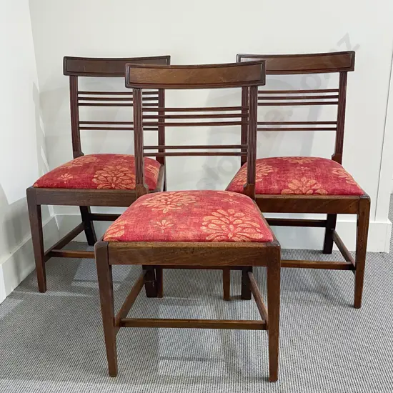 Set of Three Geo III Mahogany Dining Chairs