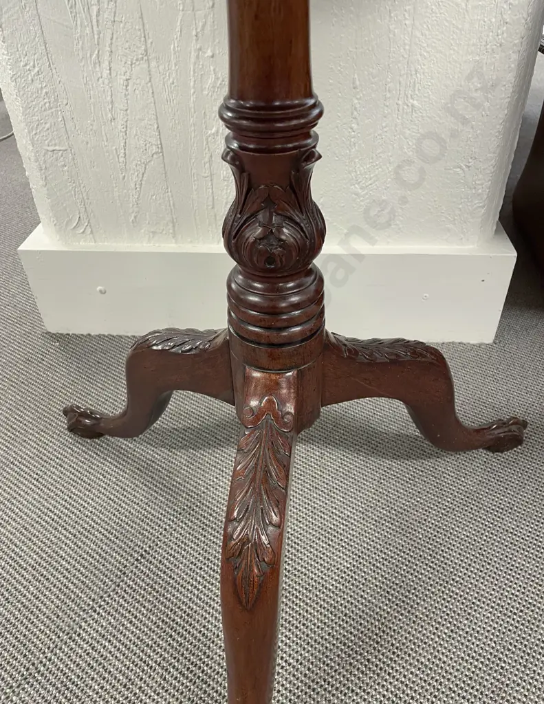 Geo III Mahogany Circular Snap Top Wine Table in the Irish Style Image 1++