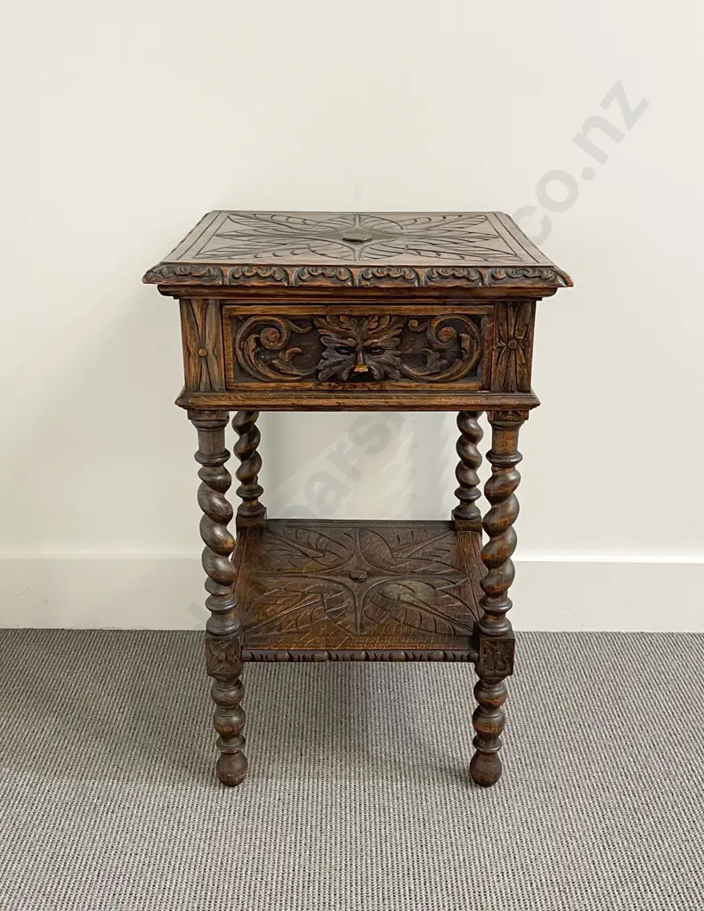 Edwardian Oak Hall Table Image 1++