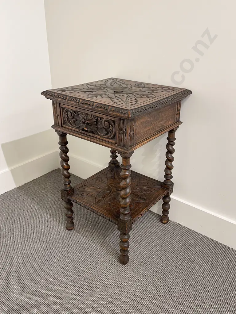 Edwardian Oak Hall Table Image 1++