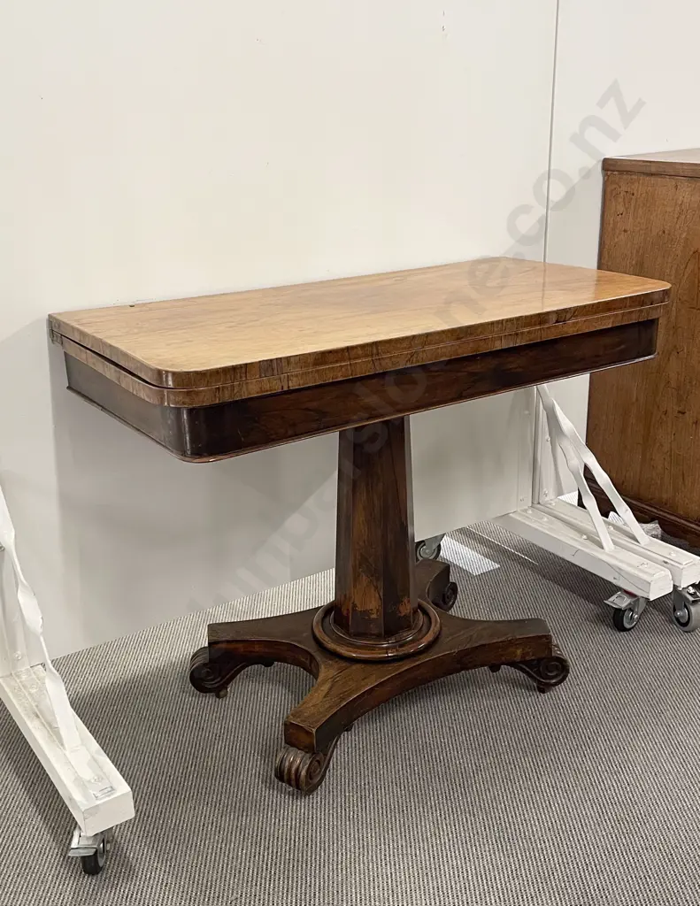 WM IV Rosewood Foldover Card Table Image 1++